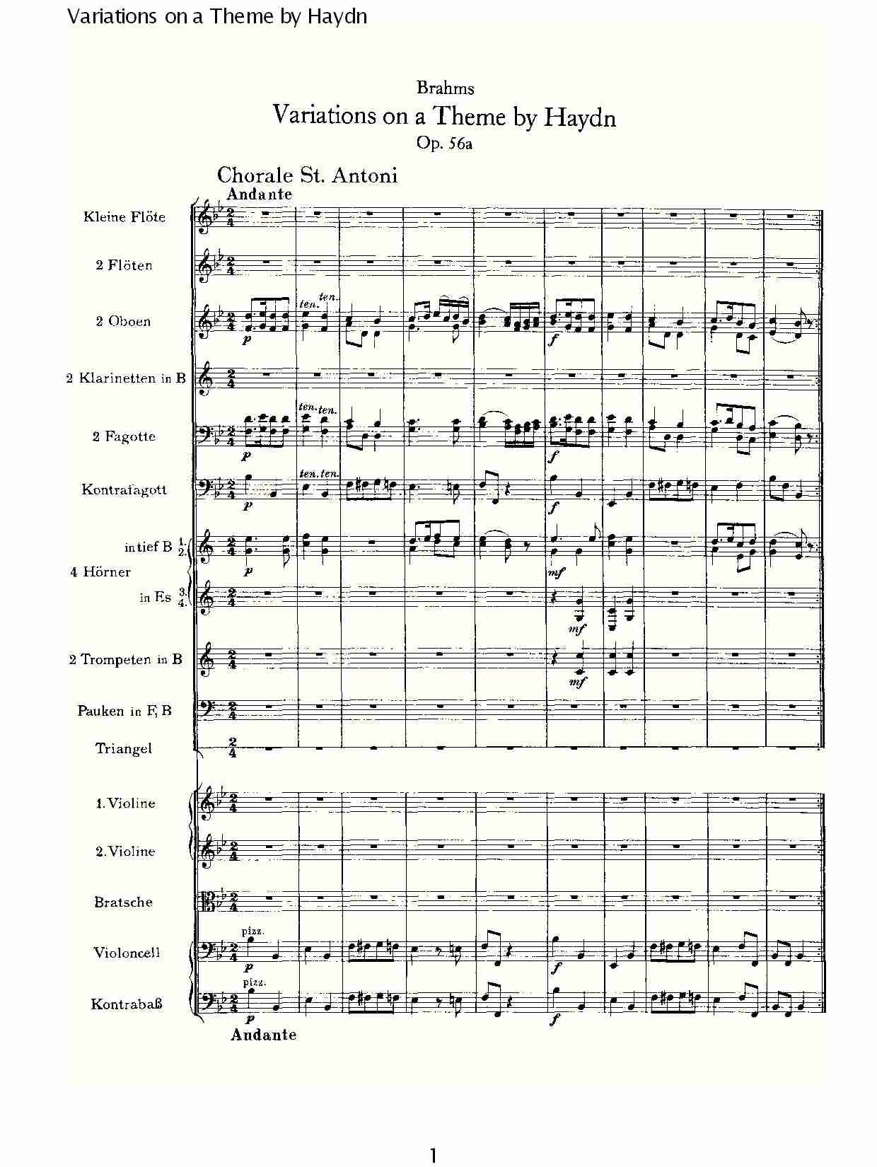 Variations on a Theme by Haydn   海顿主旋律变奏曲（一）