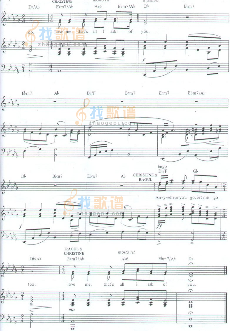ALL I ASK OF YOU  （韦伯音乐剧剧院魅影男女声二重唱）