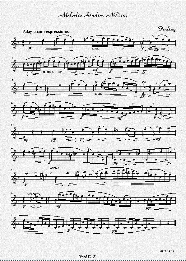 四十八首旋律练习曲之九