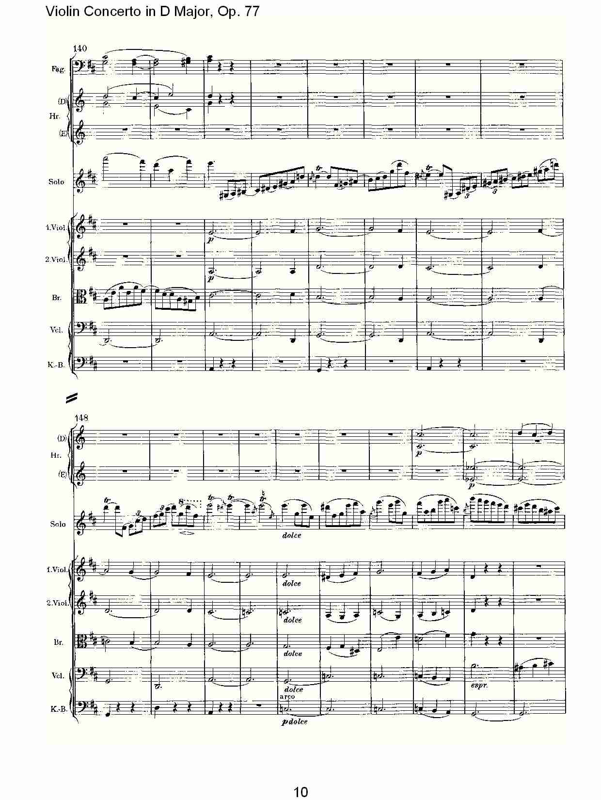 D大调小提琴协奏曲, Op.77第一乐章（二）