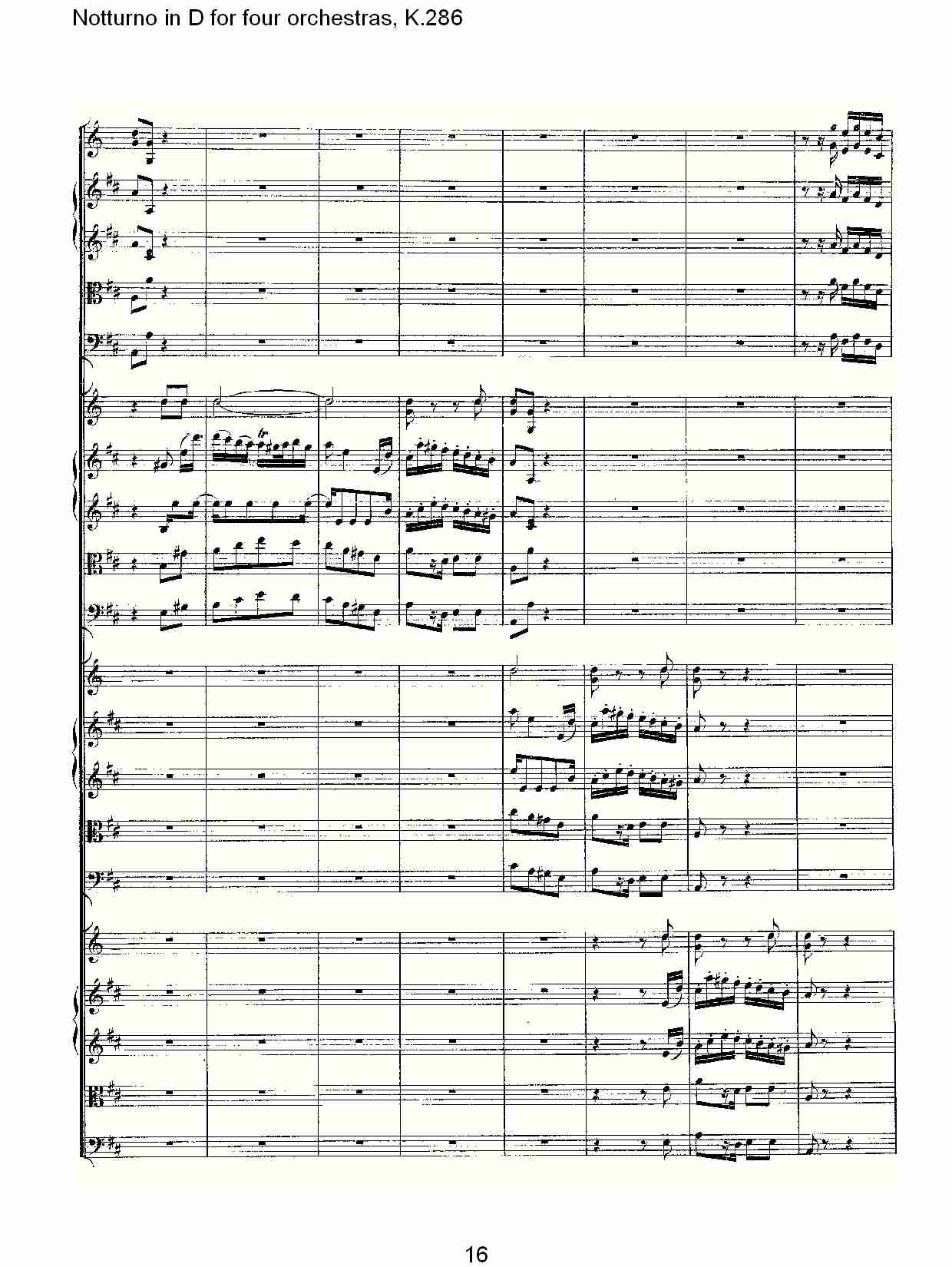 D调四管弦乐小夜曲,  K.286（四）