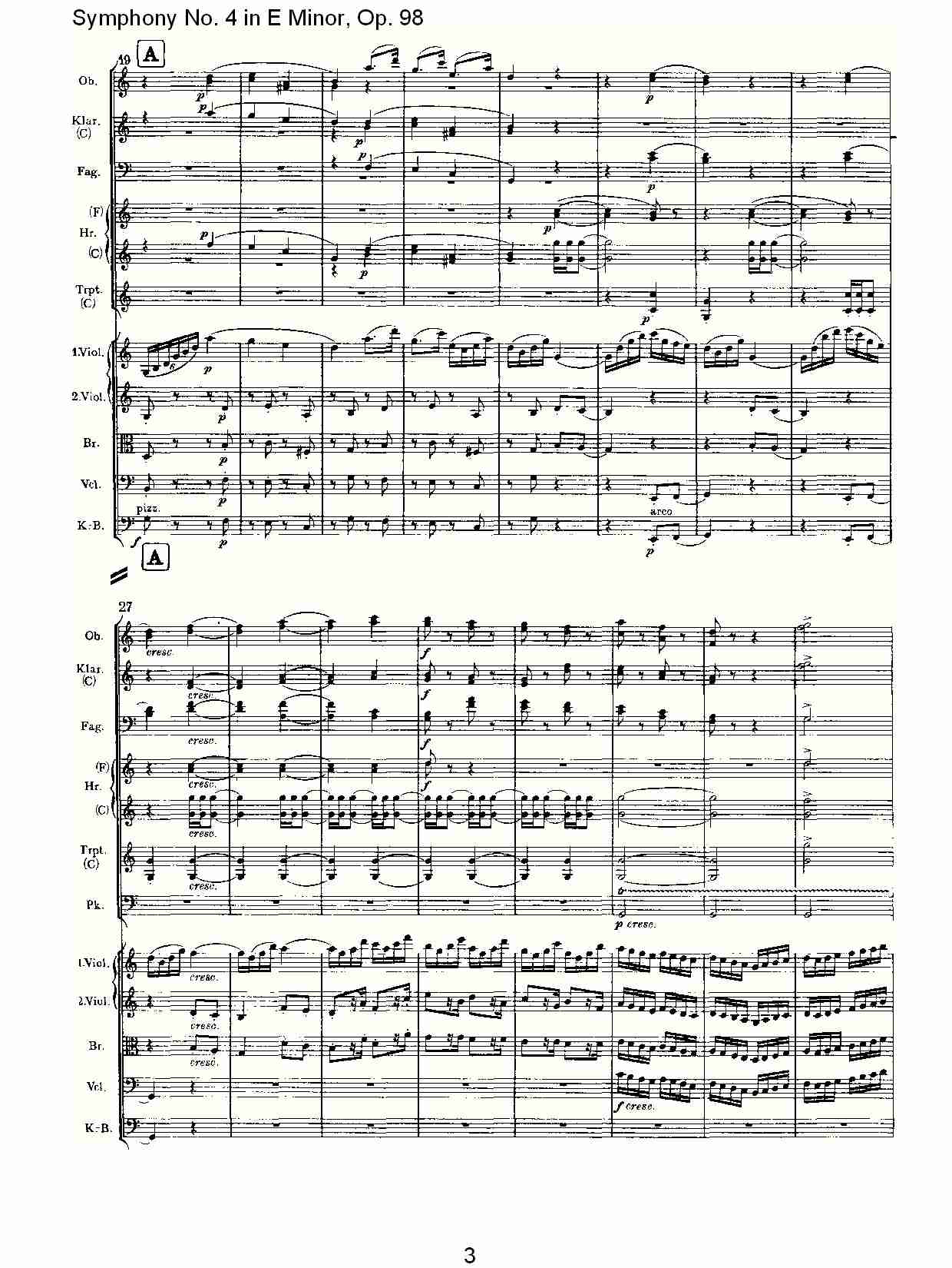E小调第四交响曲, Op.98第三乐章（一）