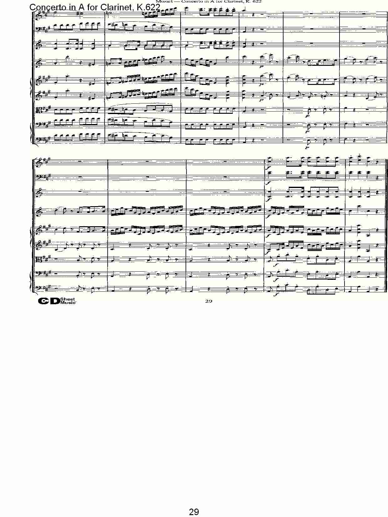A调单簧管协奏曲, K.622（六）