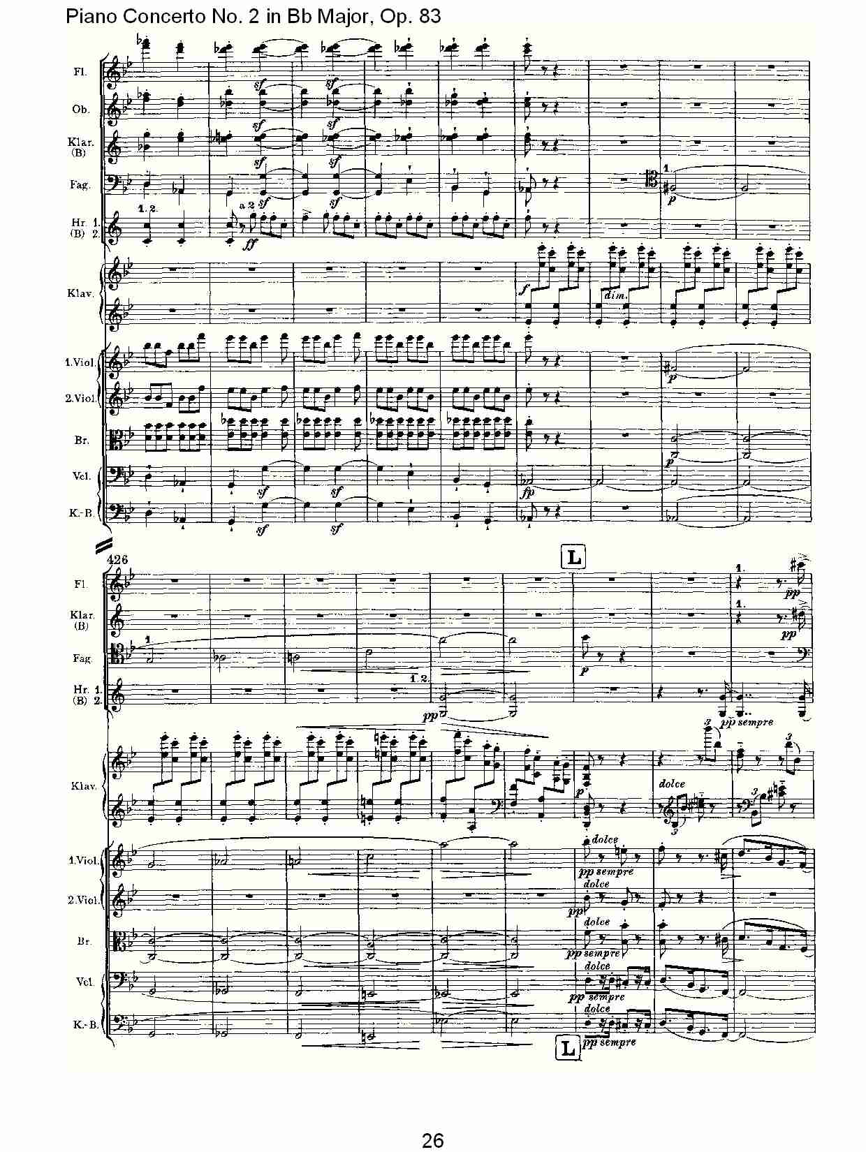 Bb大调钢琴第二协奏曲, Op.83第四乐章（六）
