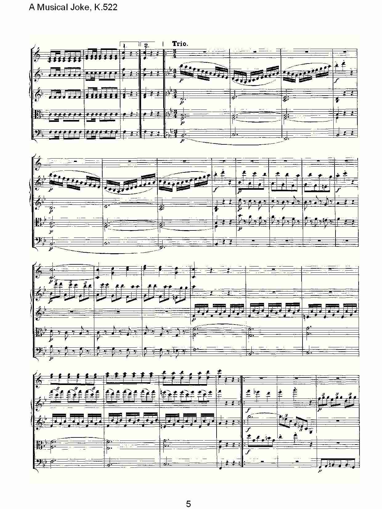 A Musical Joke, K.522 （一）