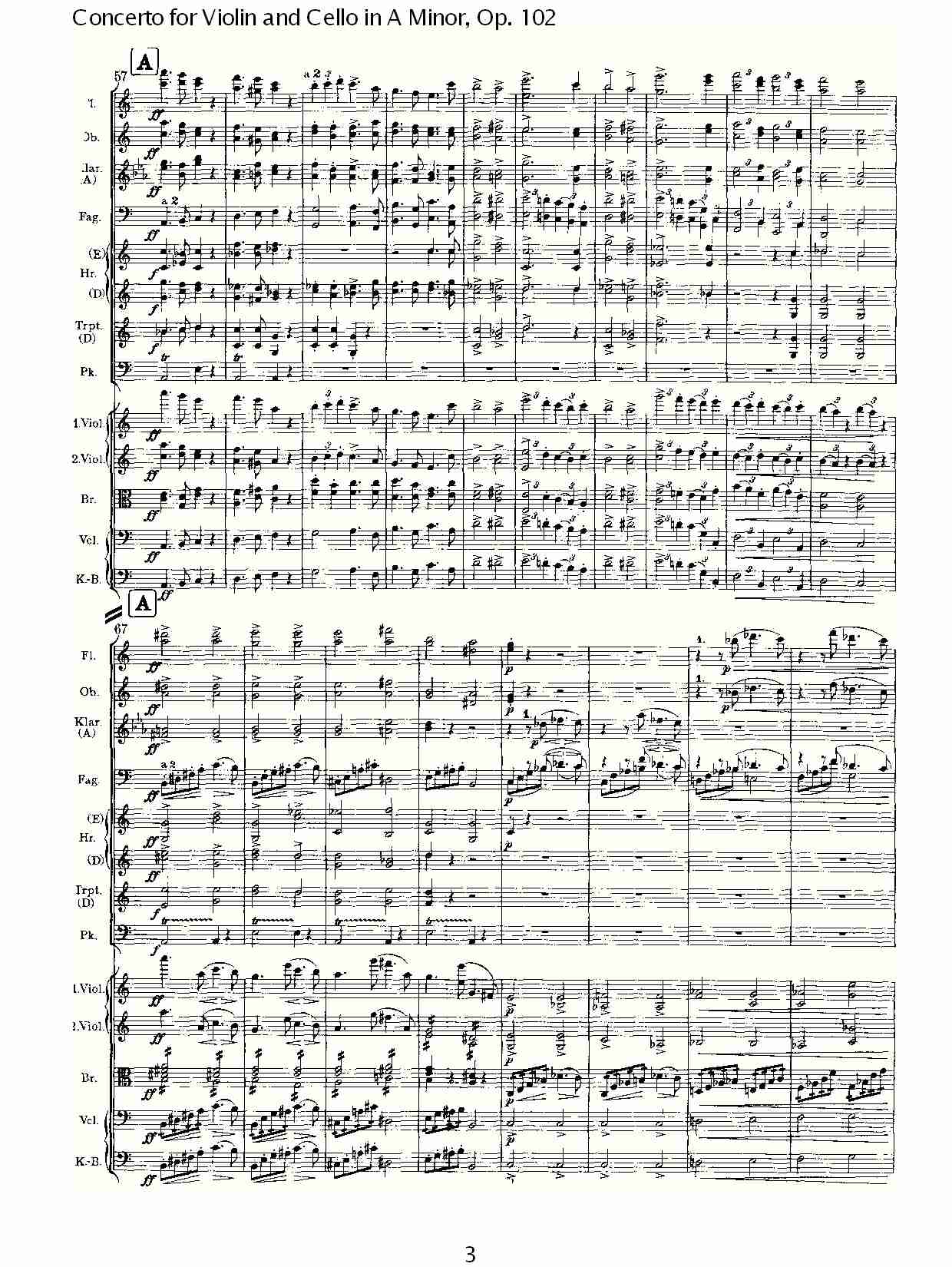 A小调小提琴与大提琴协奏曲, Op.102第一乐章（一）