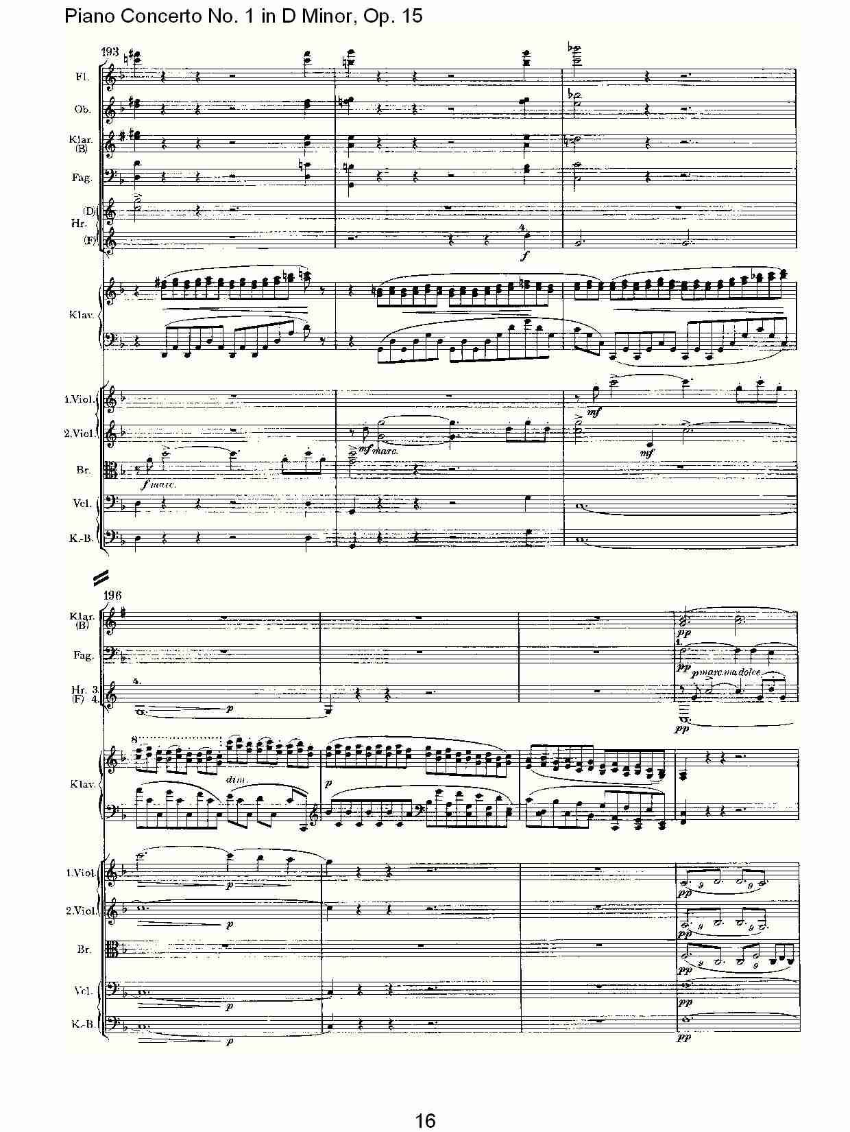 D小调钢琴第一协奏曲, Op.15第一乐章（四）