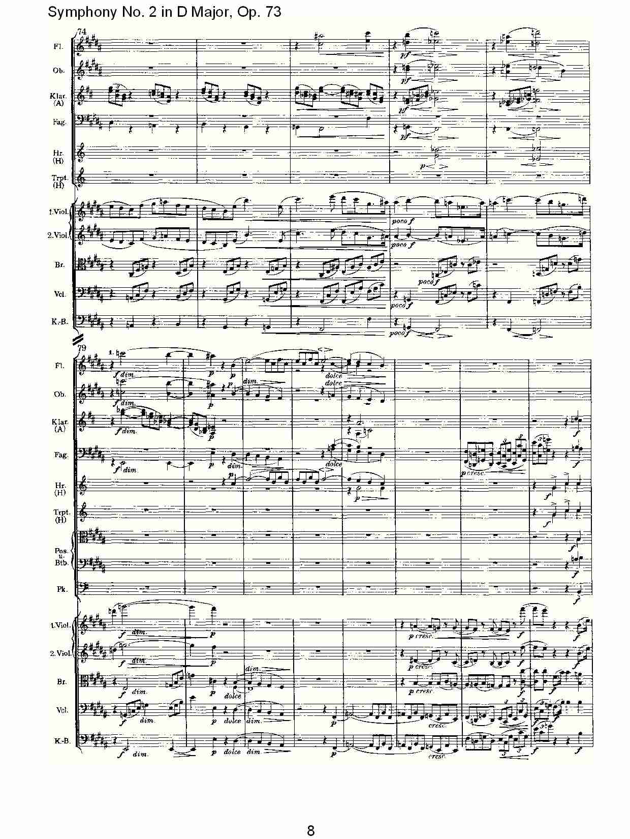 D大调第二交响曲, Op.73第二乐章（二）