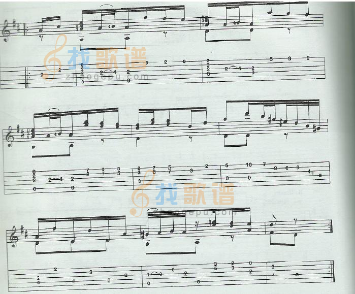 关于你的甜蜜记忆吉他谱( 六)