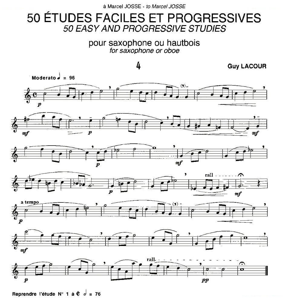 Guy Lacour 50 首萨克斯练习曲之四