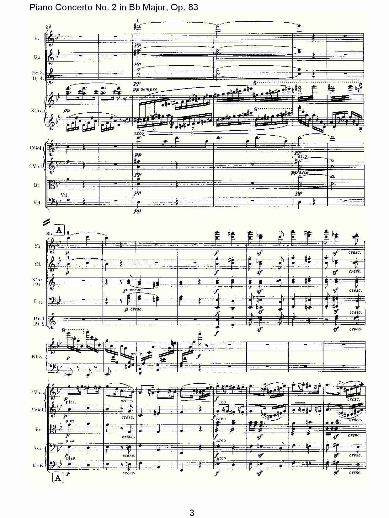 Bb大调钢琴第二协奏曲, Op.83第四乐章（一）