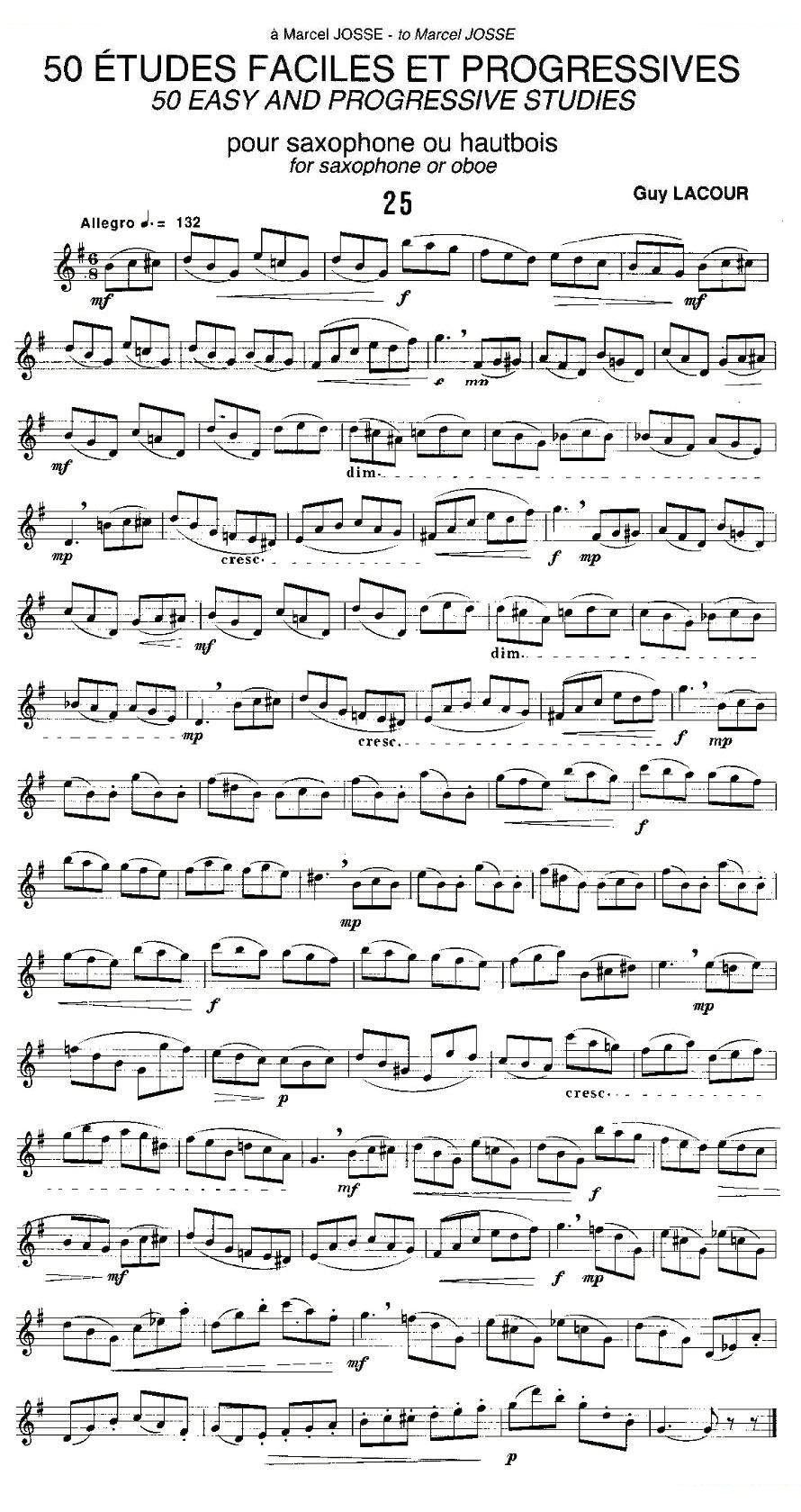 Guy Lacour 50 首萨克斯练习曲之25