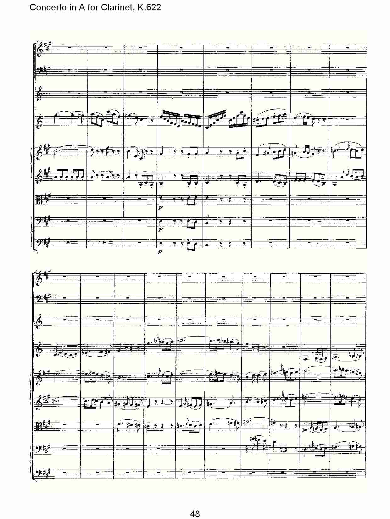 A调单簧管协奏曲, K.622（十）
