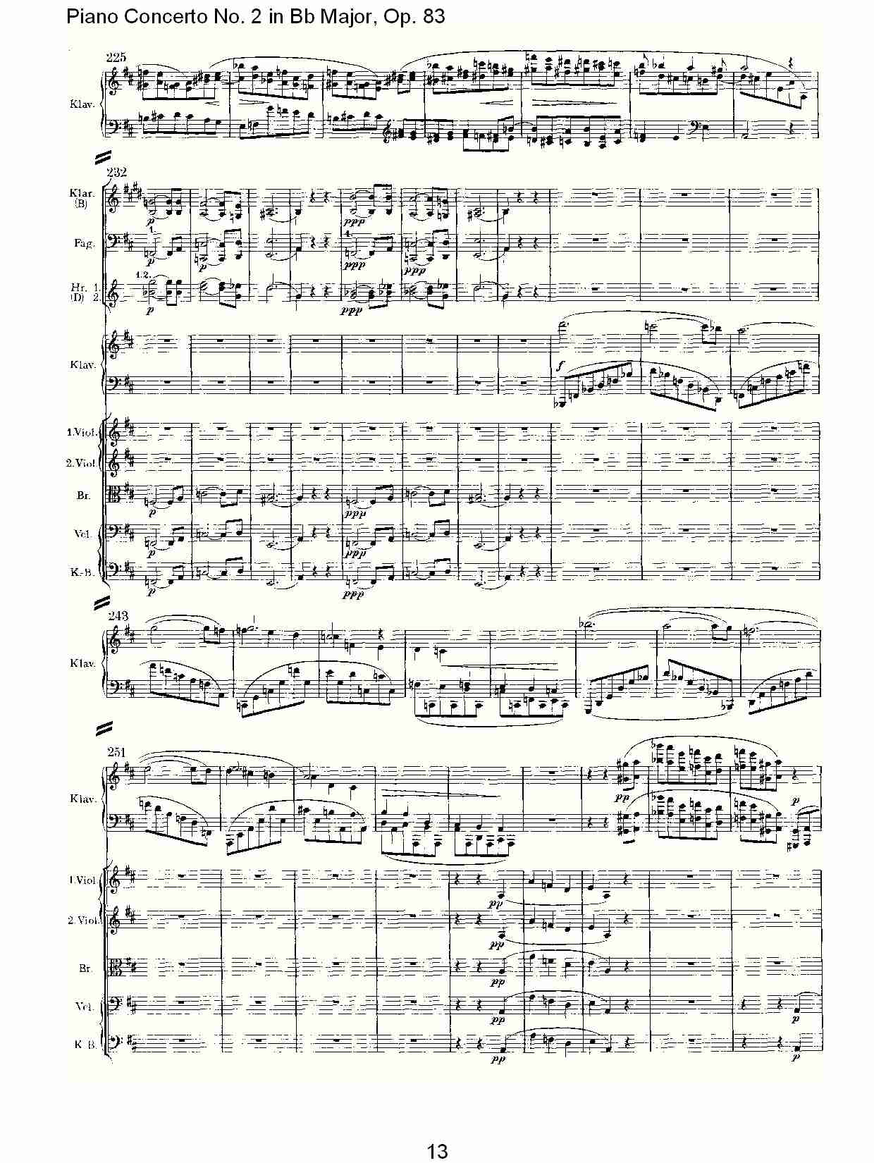 Bb大调钢琴第二协奏曲, Op.83第二乐章（三）