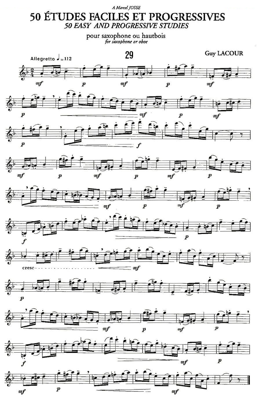Guy Lacour 50 首萨克斯练习曲之29