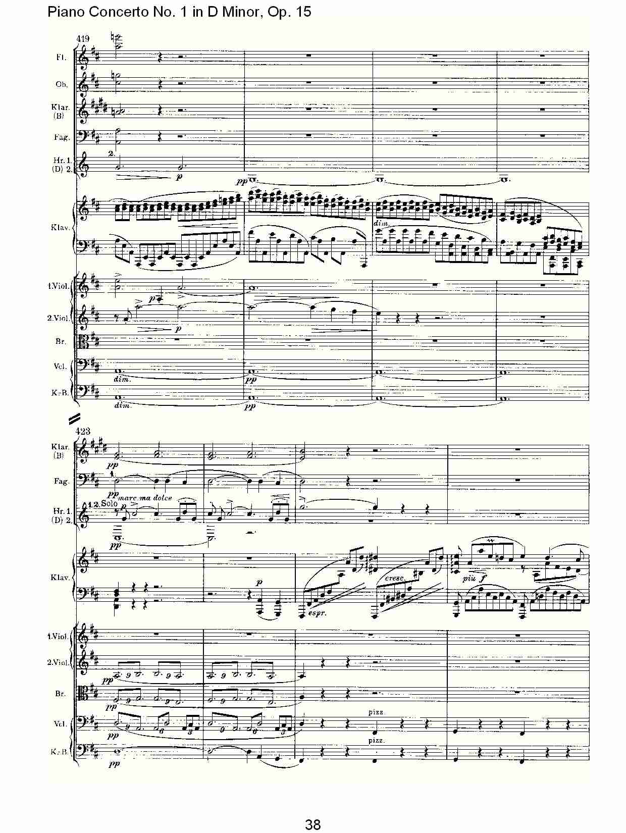 D小调钢琴第一协奏曲, Op.15第一乐章（八）