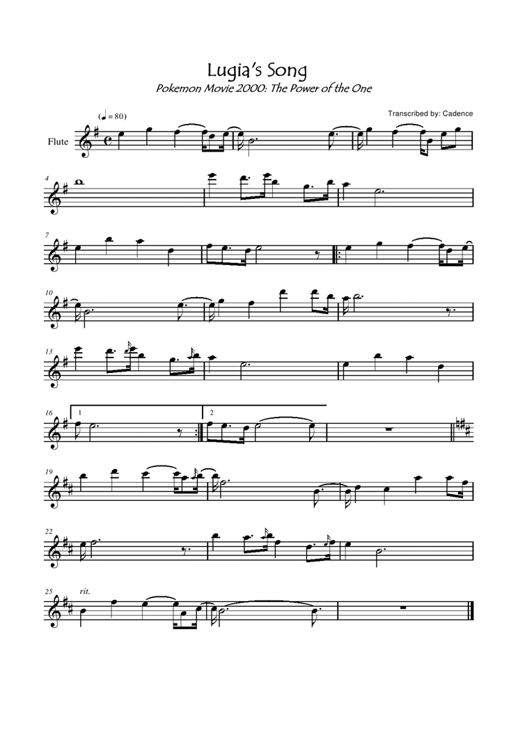 Lugias Song