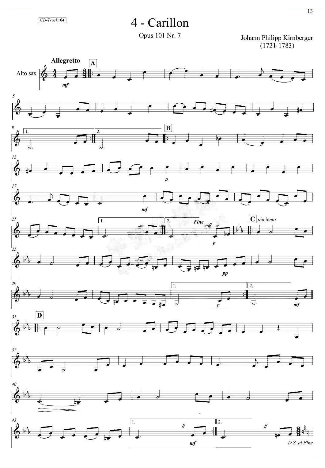 古典SAX12首（中音萨克斯分谱）