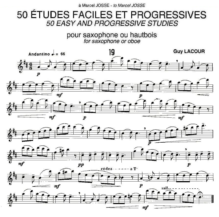 Guy Lacour 50 首萨克斯练习曲之19