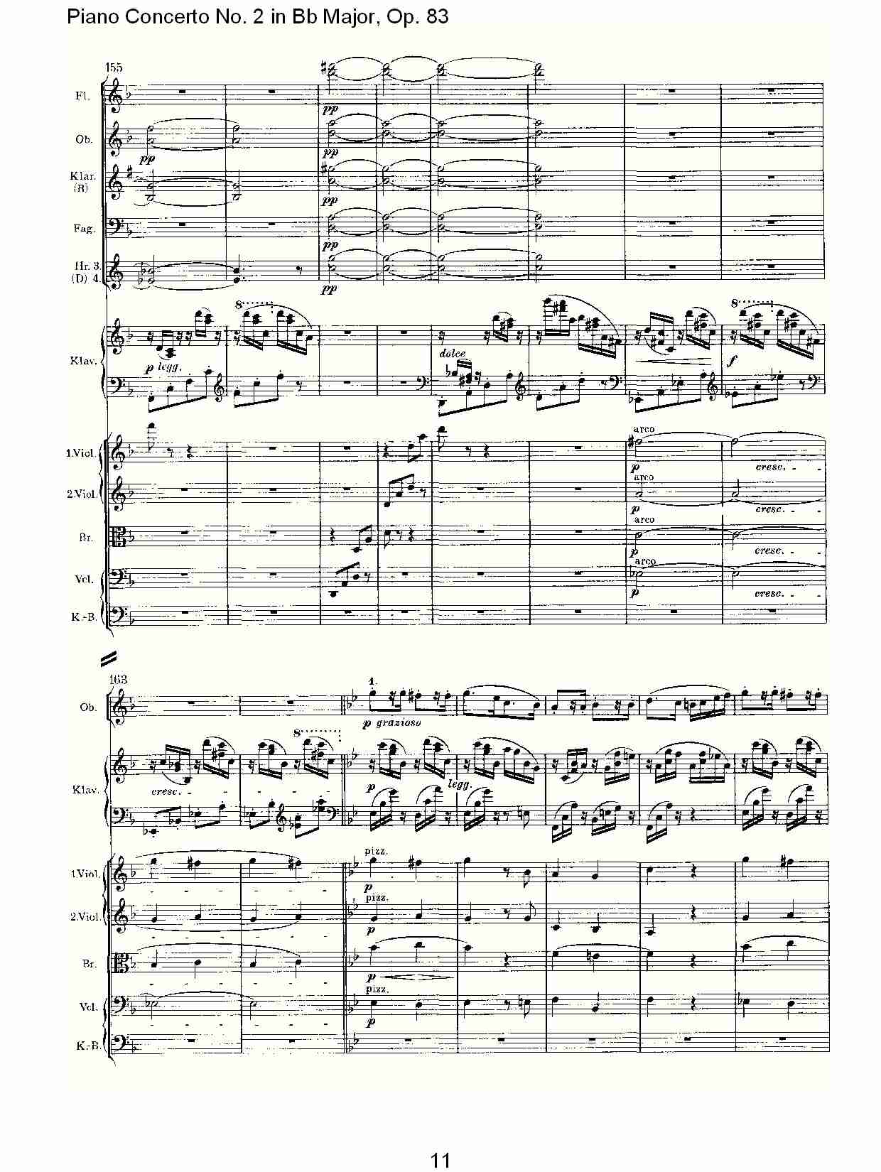 Bb大调钢琴第二协奏曲, Op.83第四乐章（三）