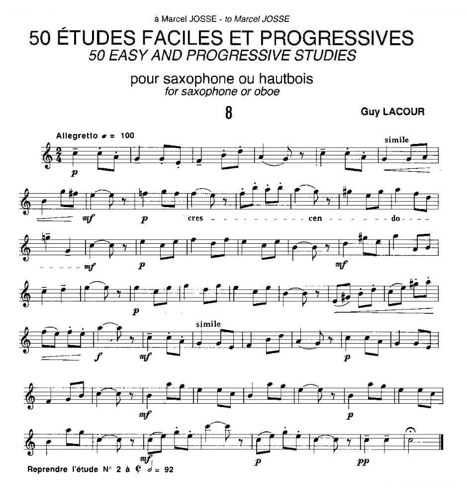 Guy Lacour 50 首萨克斯练习曲之八