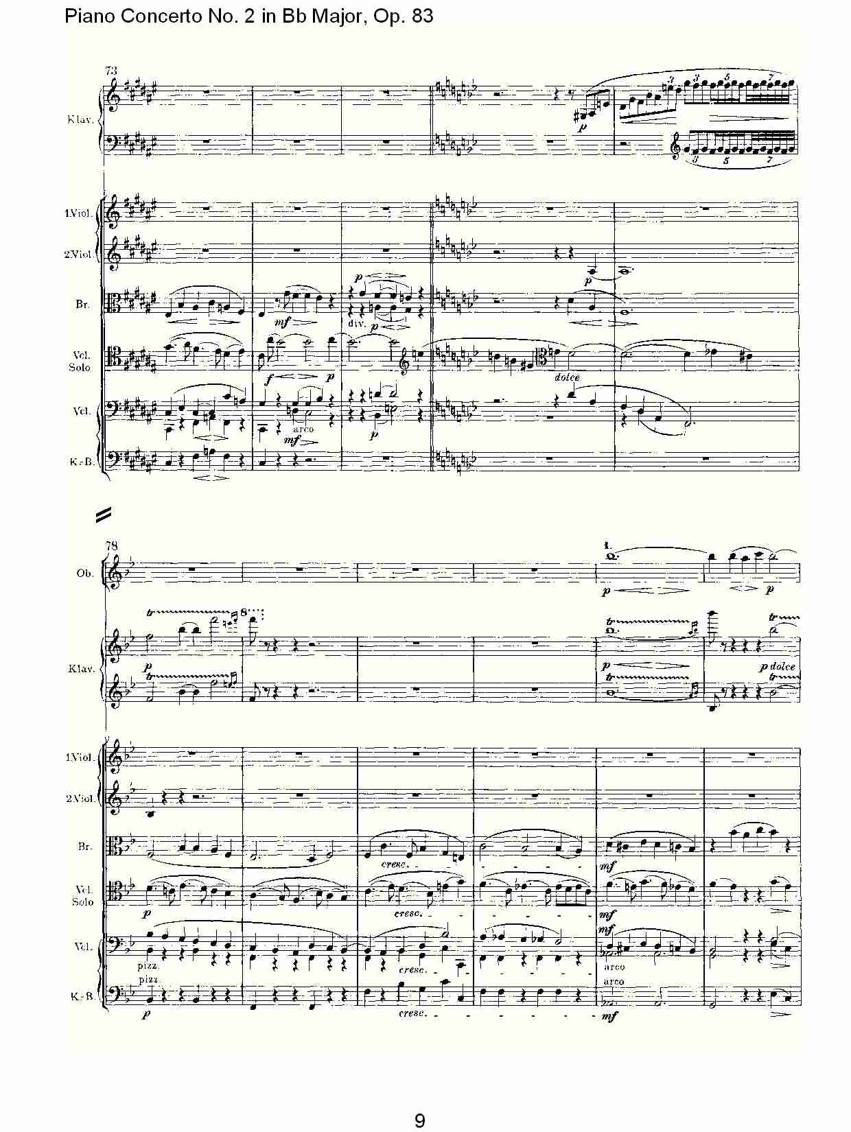 Bb大调钢琴第二协奏曲, Op.83第三乐章（二）
