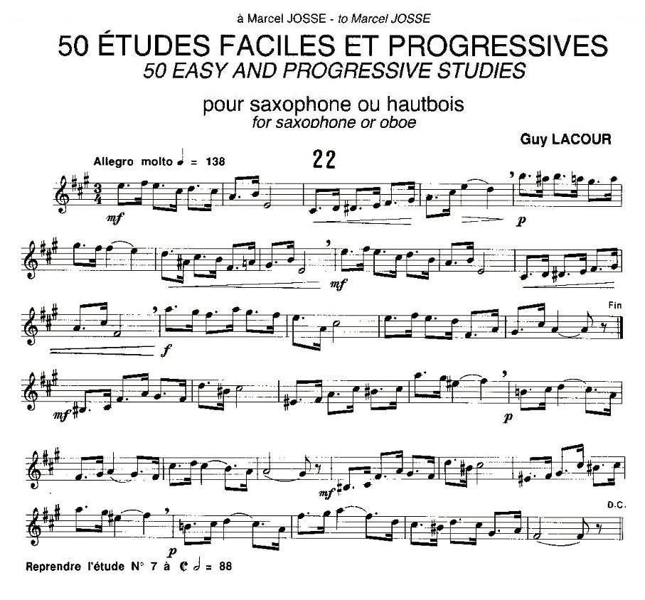 Guy Lacour 50 首萨克斯练习曲之22
