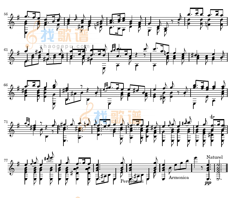 西西里舞曲吉他谱(谱)