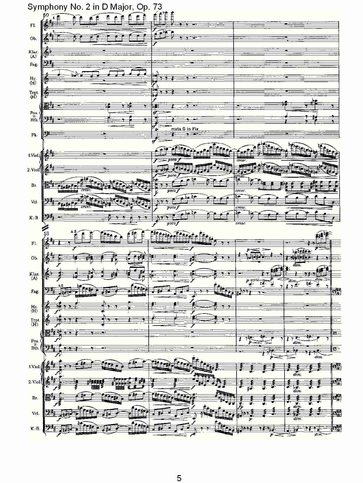 D大调第二交响曲, Op.73第二乐章（一）