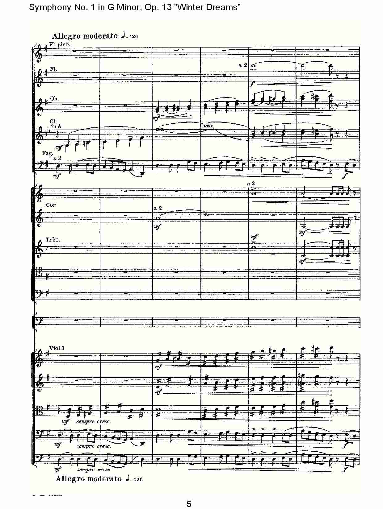 G小调第一交响曲,Op.13冬天的梦幻第四乐章（一）