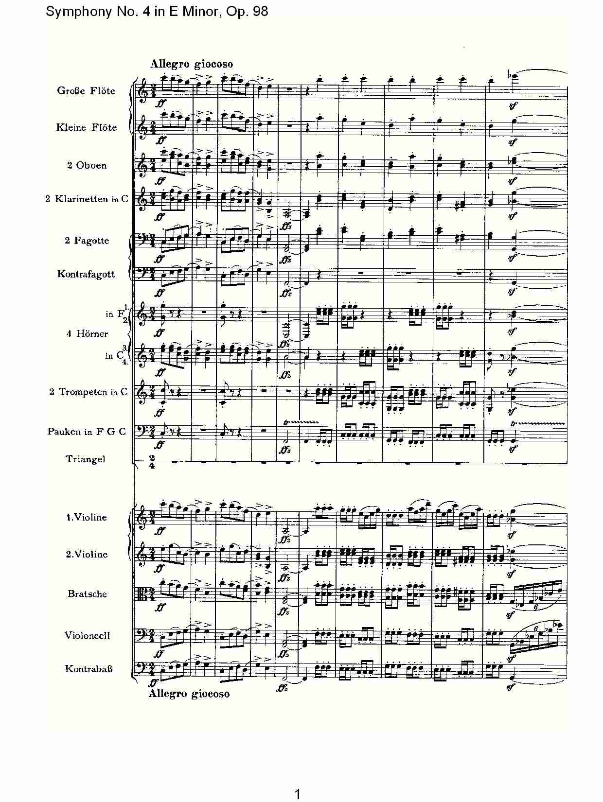 E小调第四交响曲, Op.98第三乐章（一）