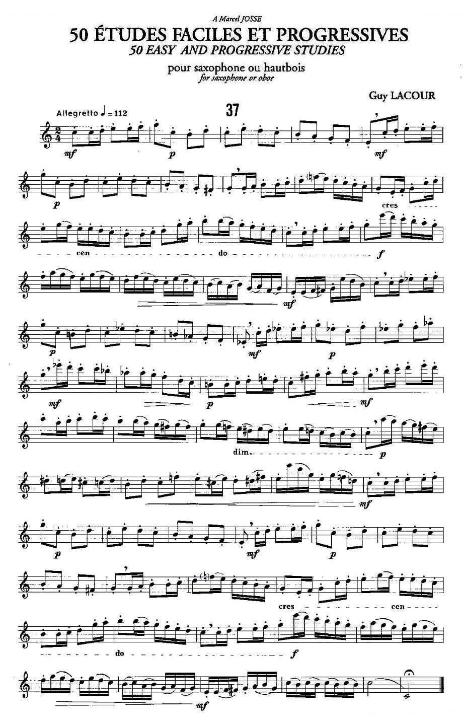 Guy Lacour 50 首萨克斯练习曲之37