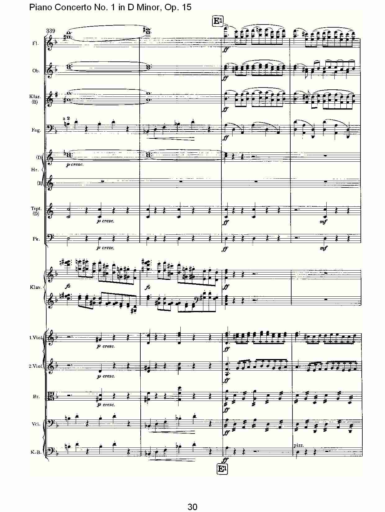 D小调钢琴第一协奏曲, Op.15第一乐章（六）