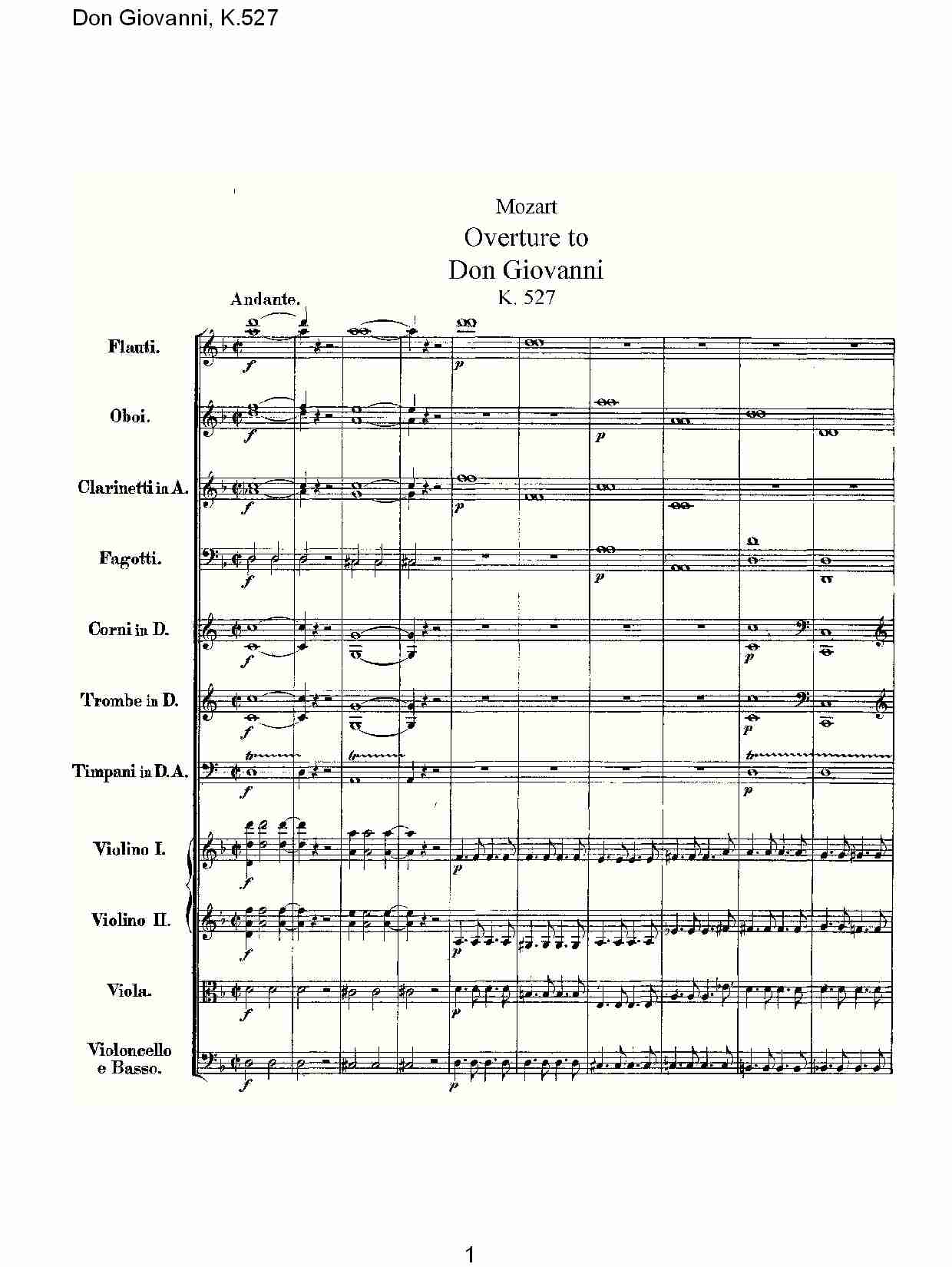Don Giovanni, K.527 （一）
