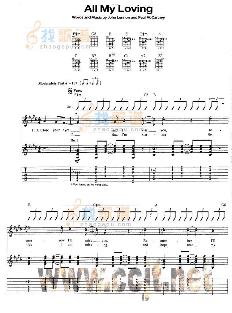 All My Loving吉他谱( 六)-