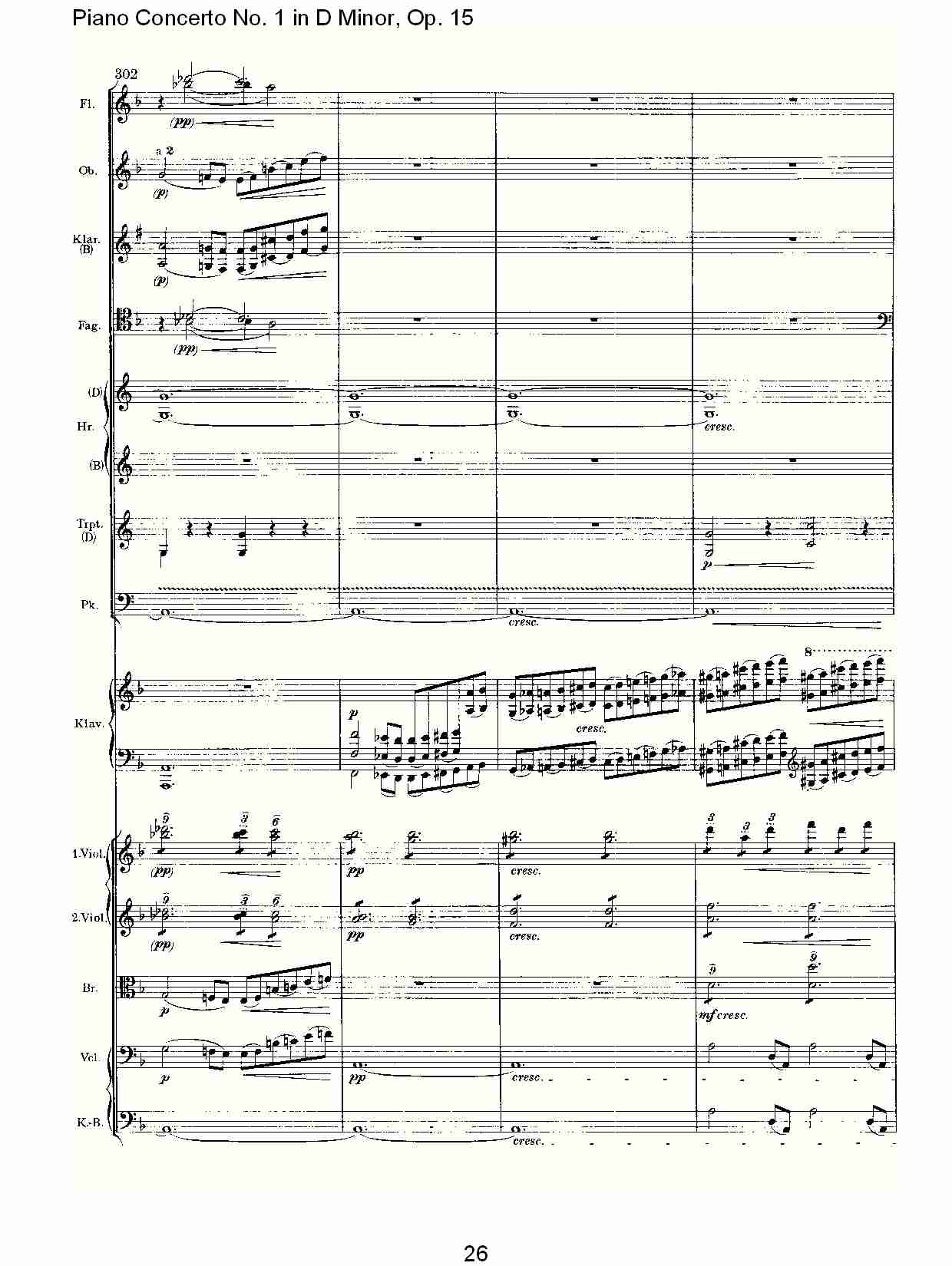 D小调钢琴第一协奏曲, Op.15第一乐章（六）