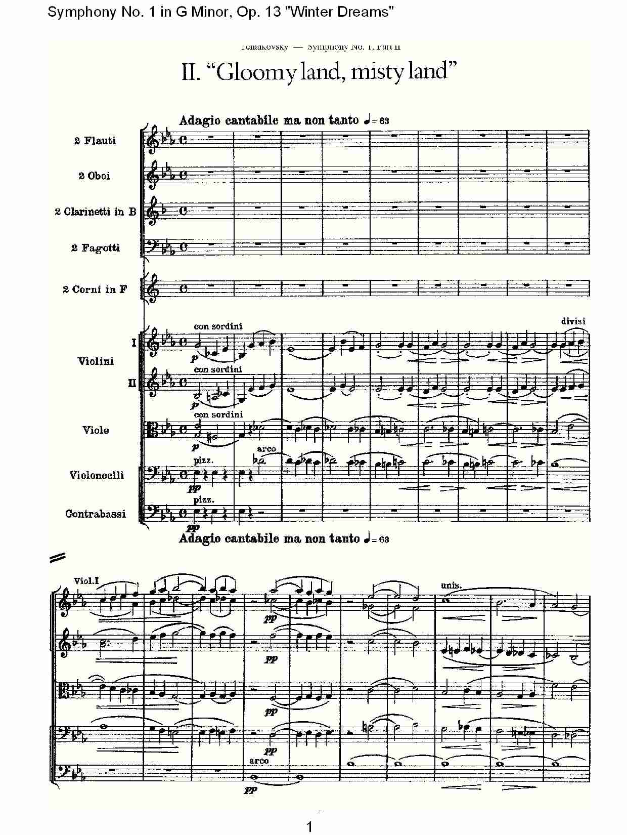 G小调第一交响曲,Op.13冬天的梦幻第二乐章（一）