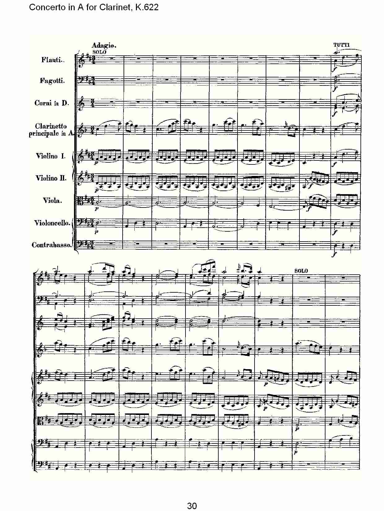 A调单簧管协奏曲, K.622（六）