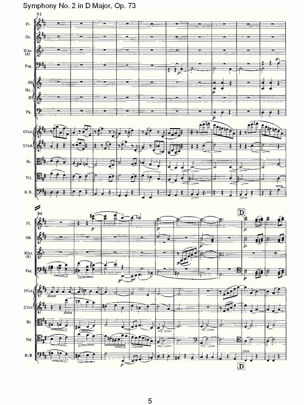 D大调第二交响曲, Op.73第一乐章（一）