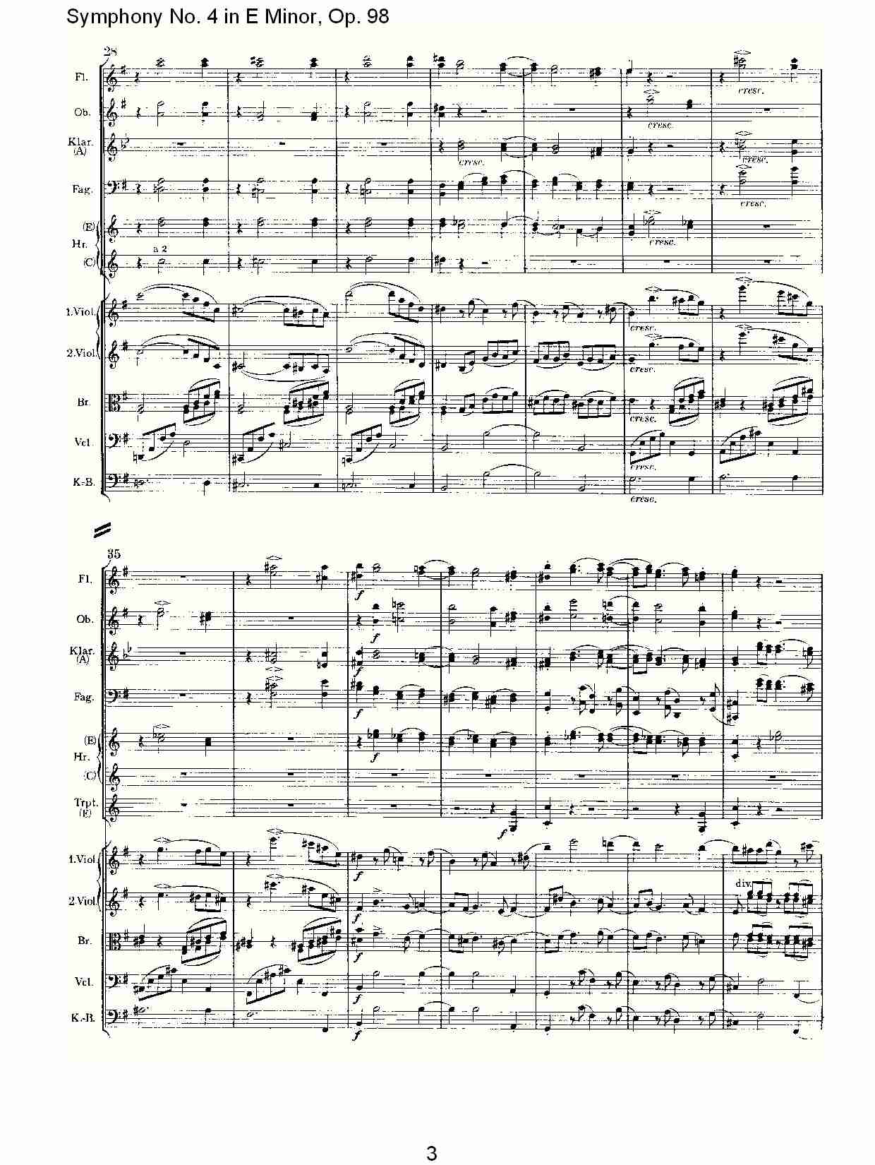 E小调第四交响曲, Op.98第一乐章（一）