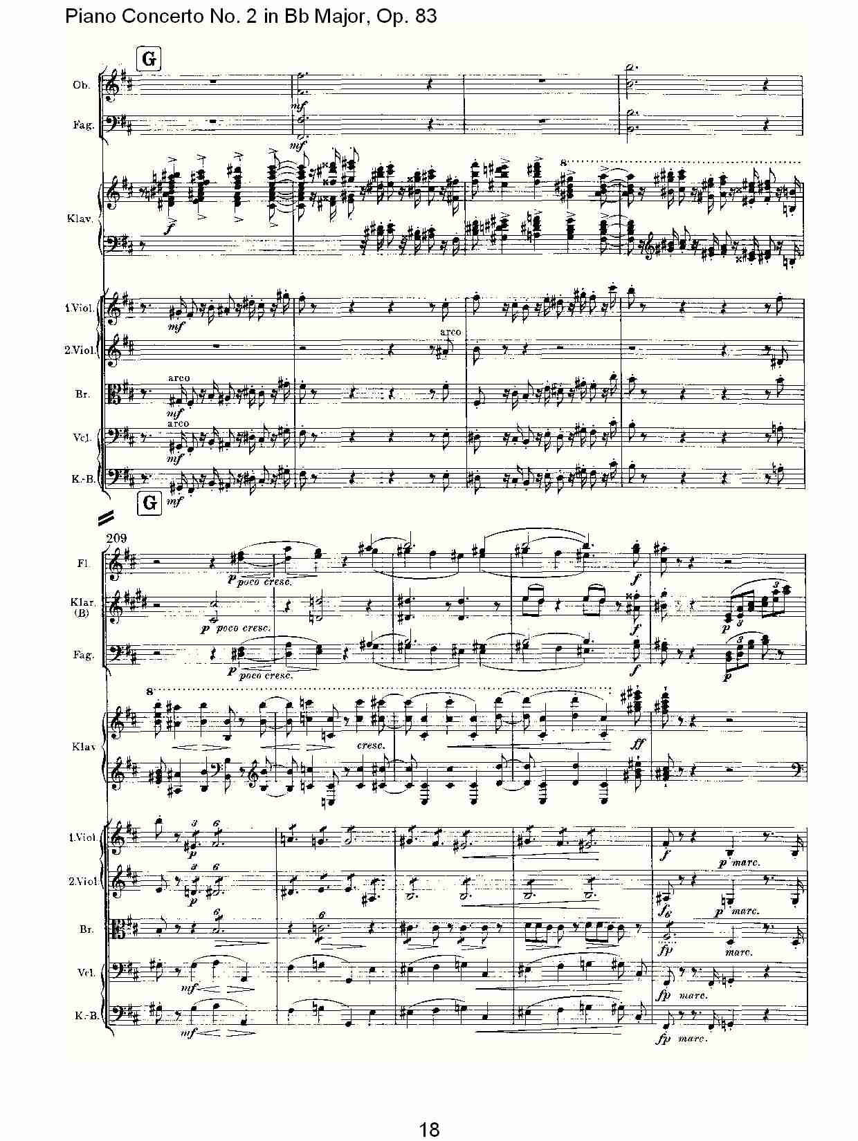 Bb大调钢琴第二协奏曲, Op.83第一乐章（四）