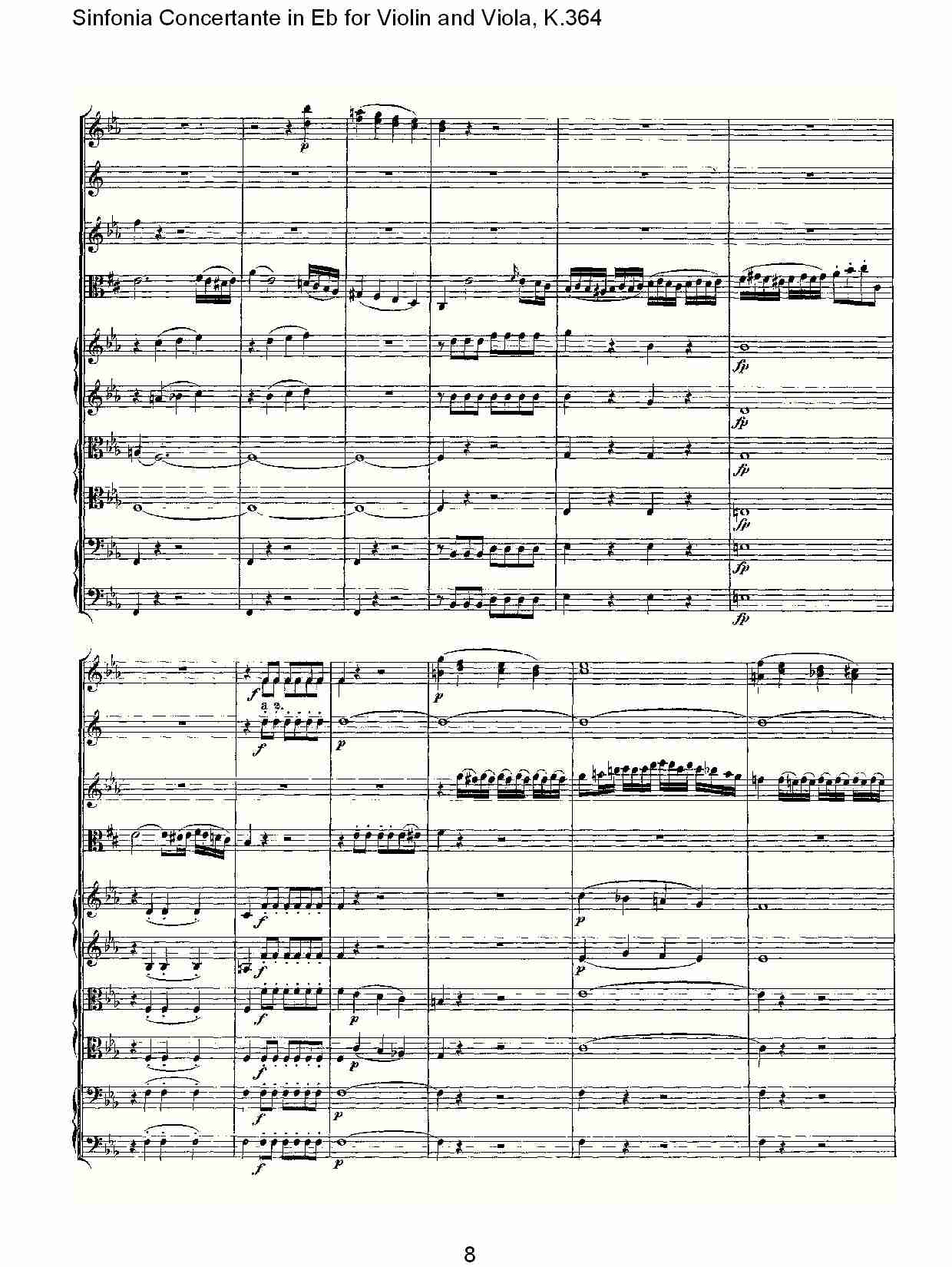 Eb调小提琴与中提琴炫技序曲, K.364（二）