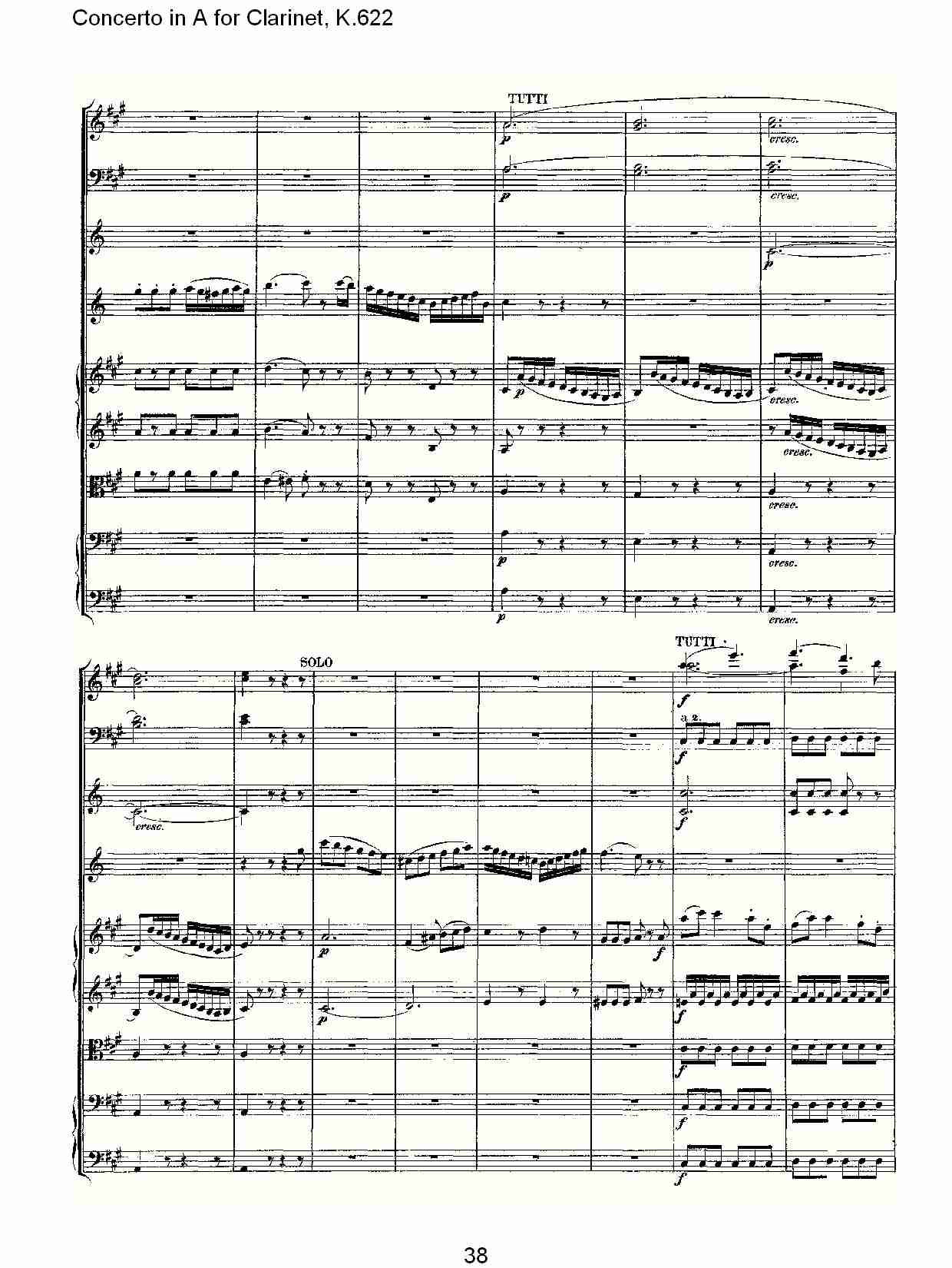 A调单簧管协奏曲, K.622（八）