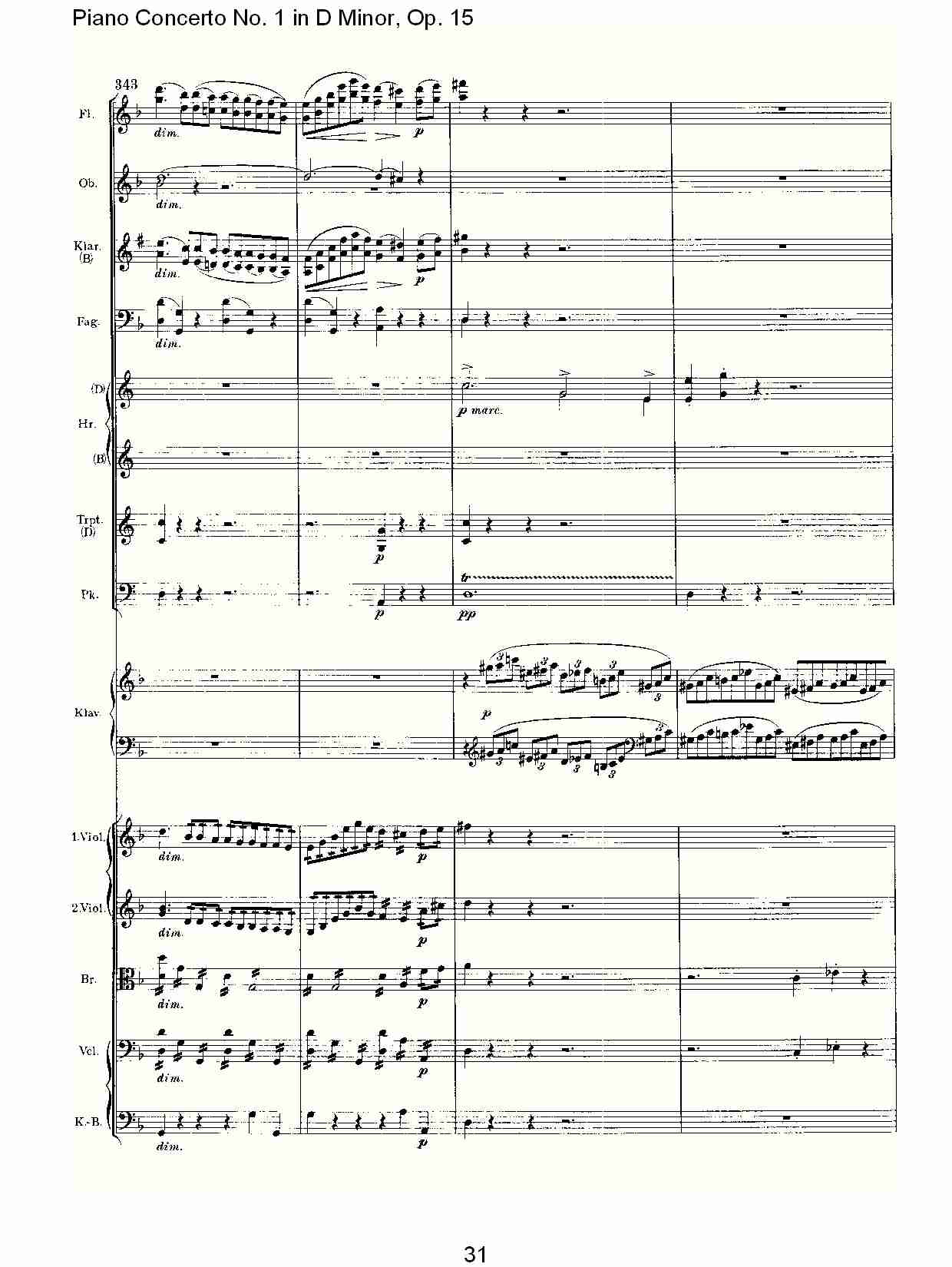 D小调钢琴第一协奏曲, Op.15第一乐章（七）