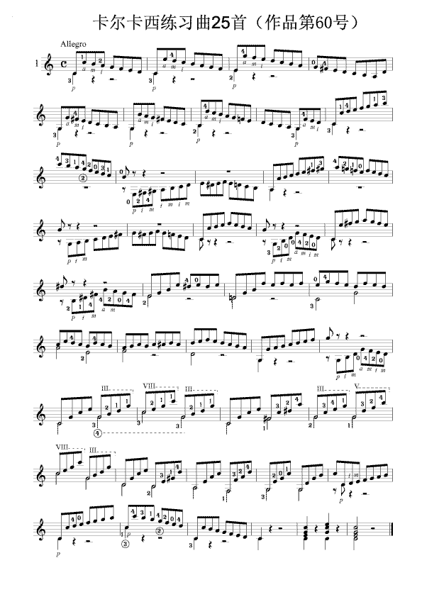 卡尔卡西练习曲1