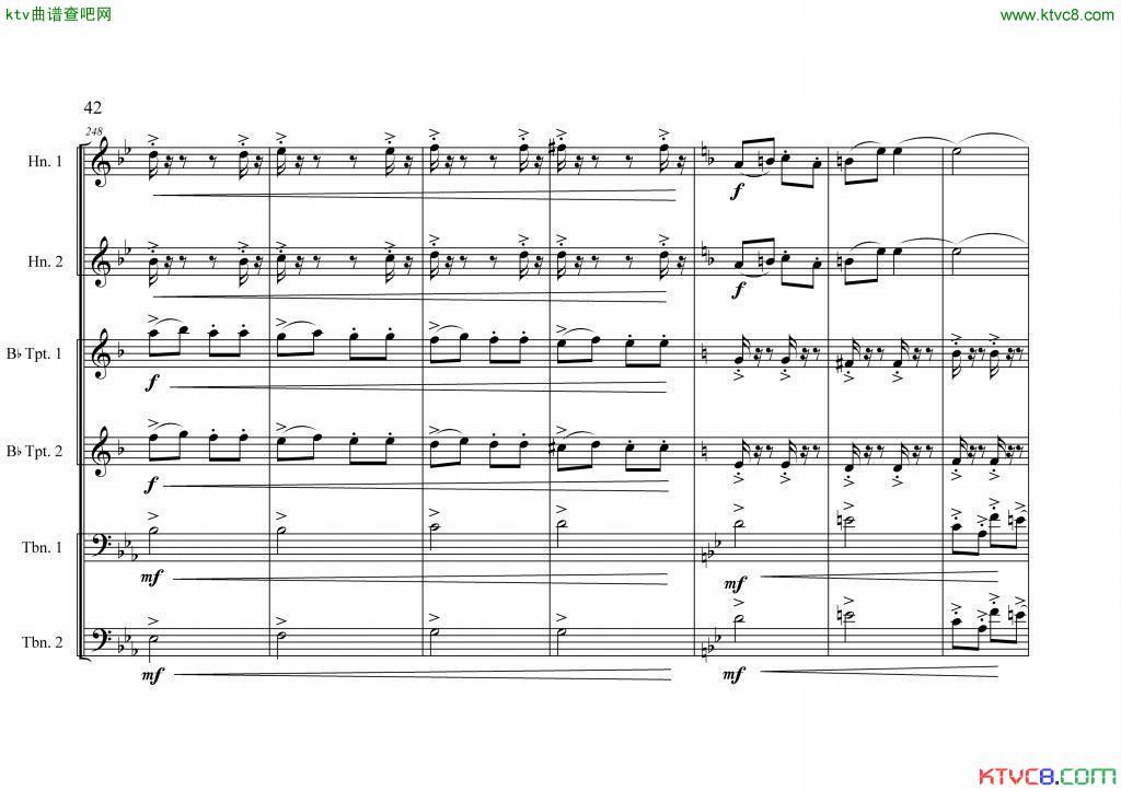 中国航母前奏曲铜管六重奏总谱42