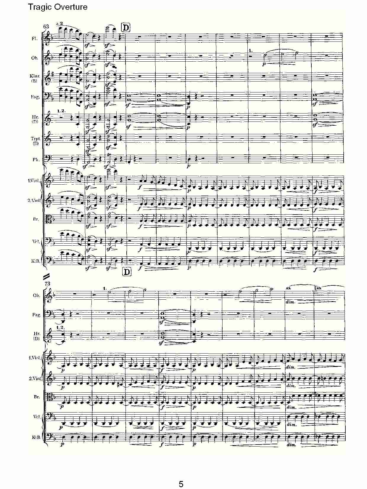 Tragic Overture   悲惨的前奏曲（一）
