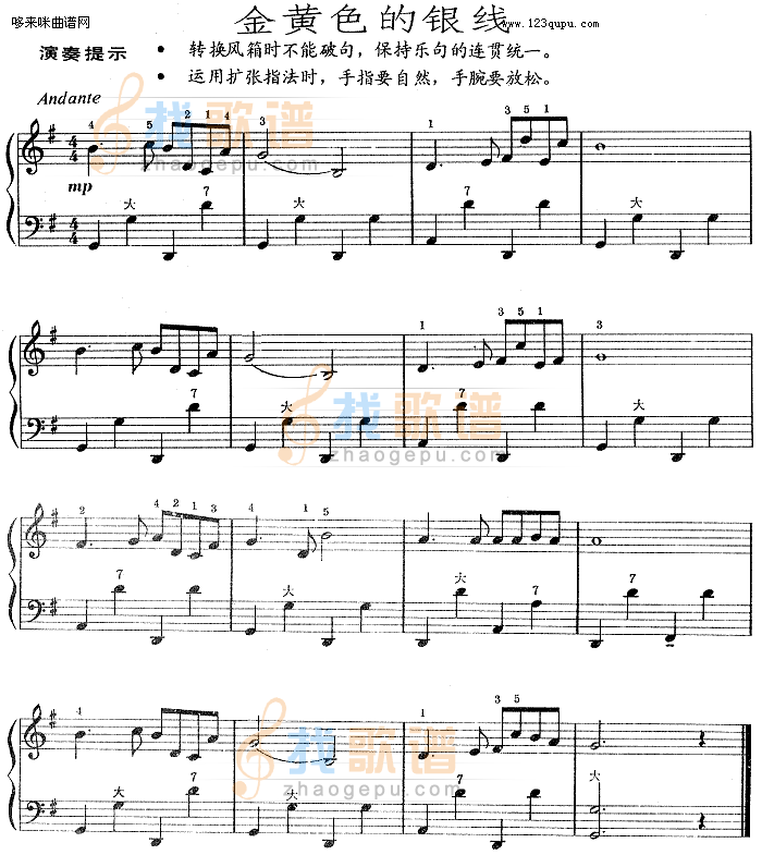 金黄色的银线（）