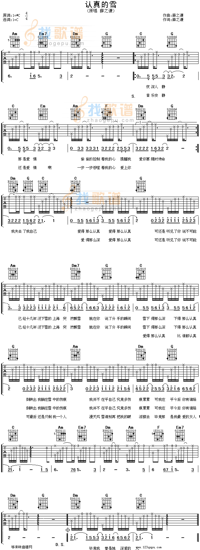 认真的雪—薛之谦