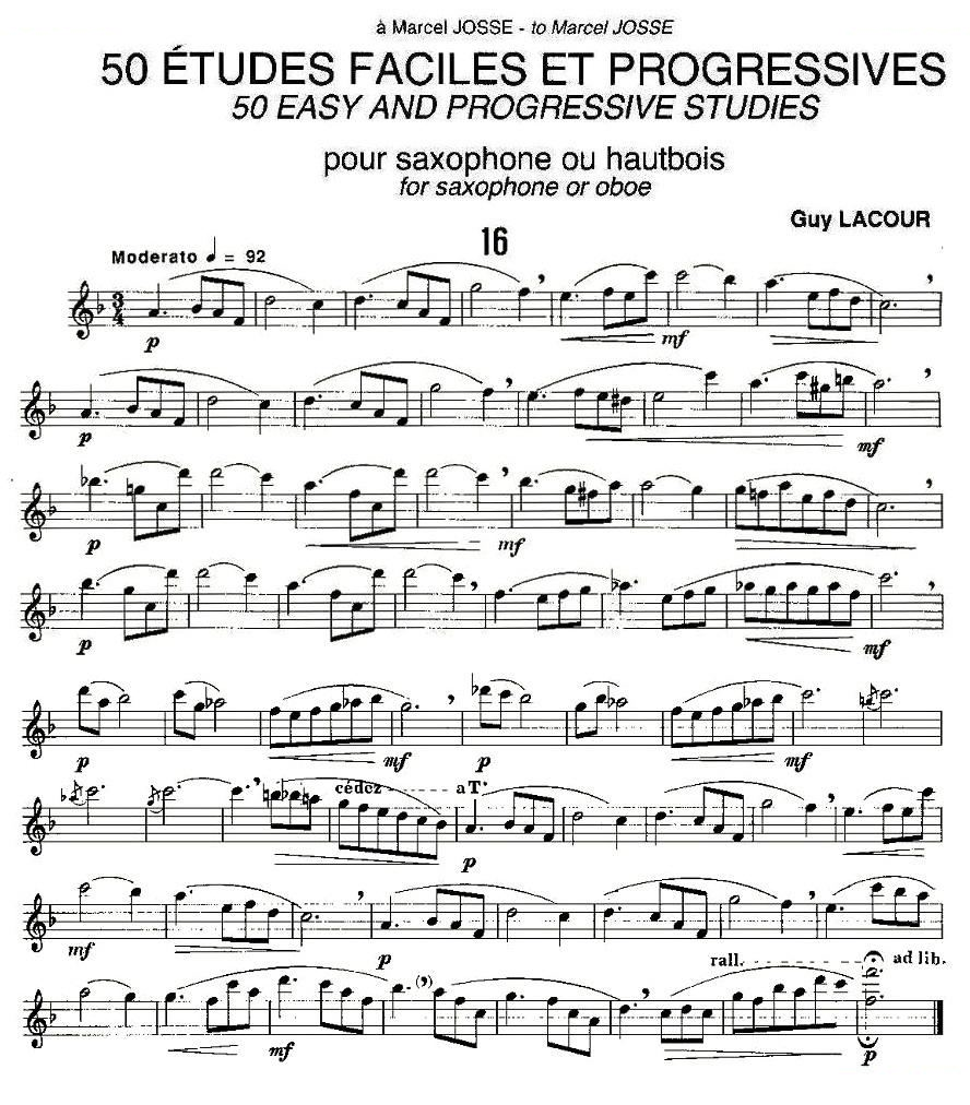 Guy Lacour 50 首萨克斯练习曲之16